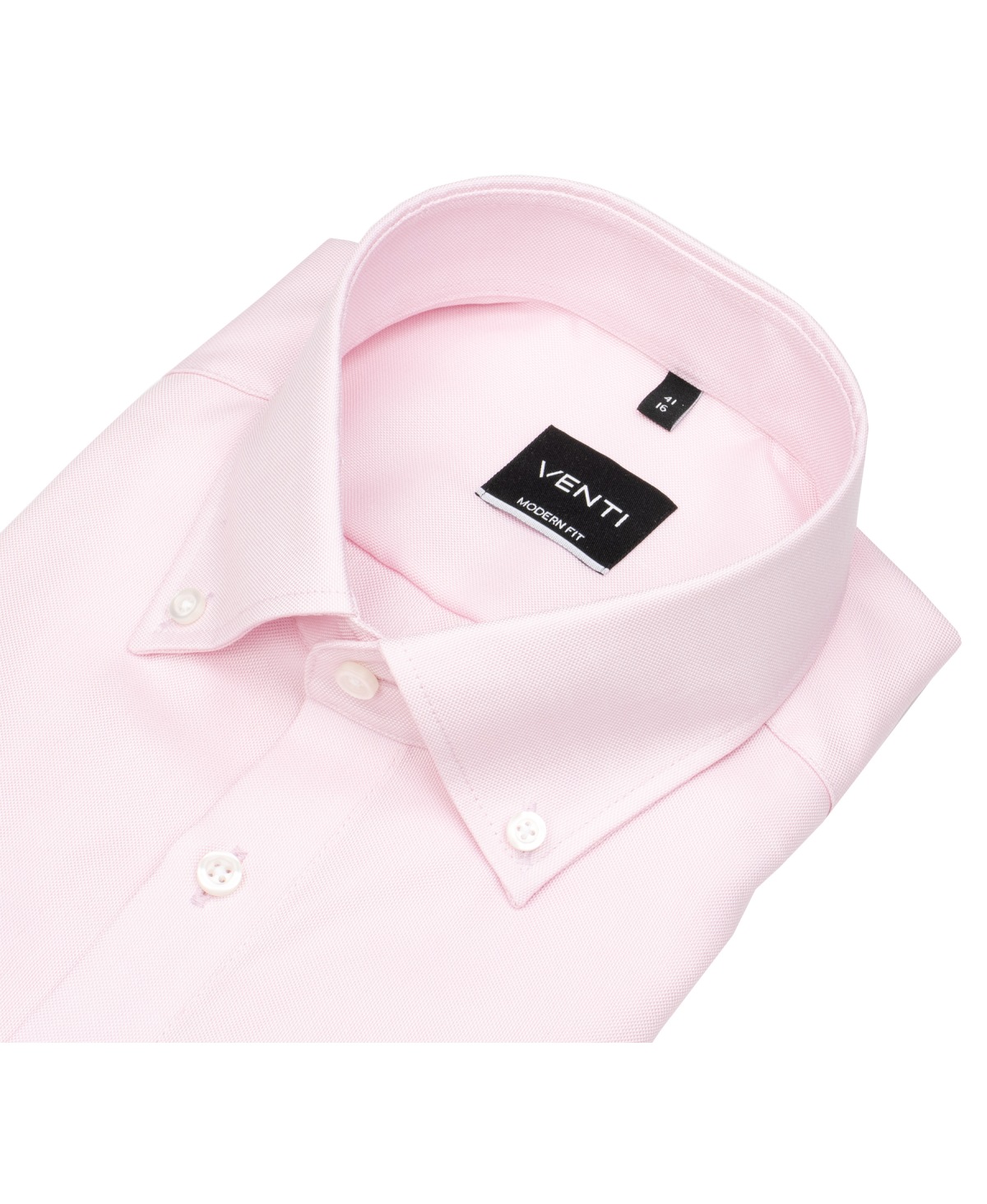 Venti Hemd - Modern Fit - Button Down Kragen - Oxford Struktur - rosé