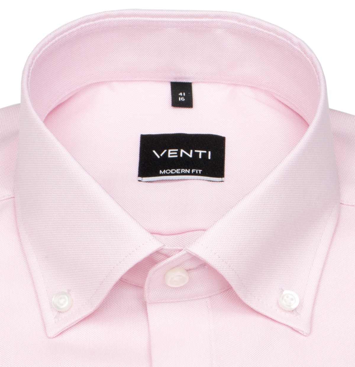 Venti Hemd - Modern Fit - Button Down Kragen - Oxford Struktur - rosé