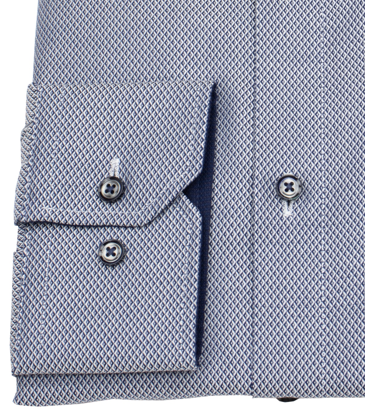 Venti Hemd - Modern Fit - Button Down - Struktur - Kontrastknöpfe - blau