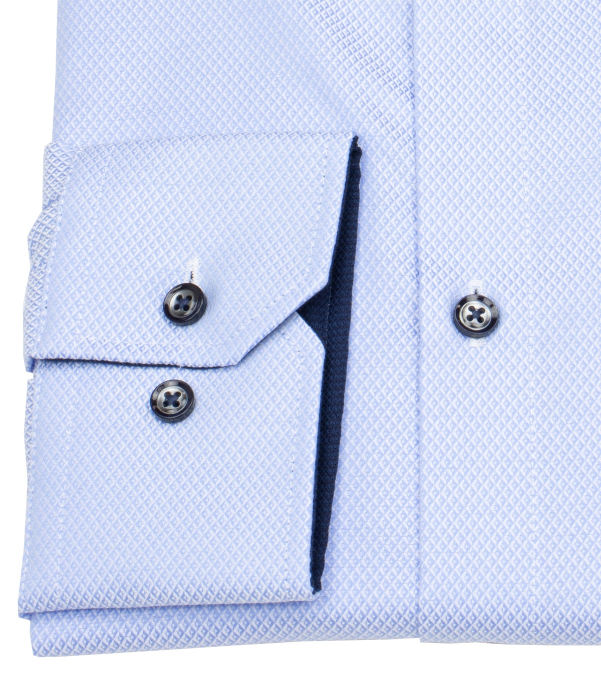 Venti Hemd - Modern Fit - Button Down - Struktur - Kontrastknöpfe - hellblau