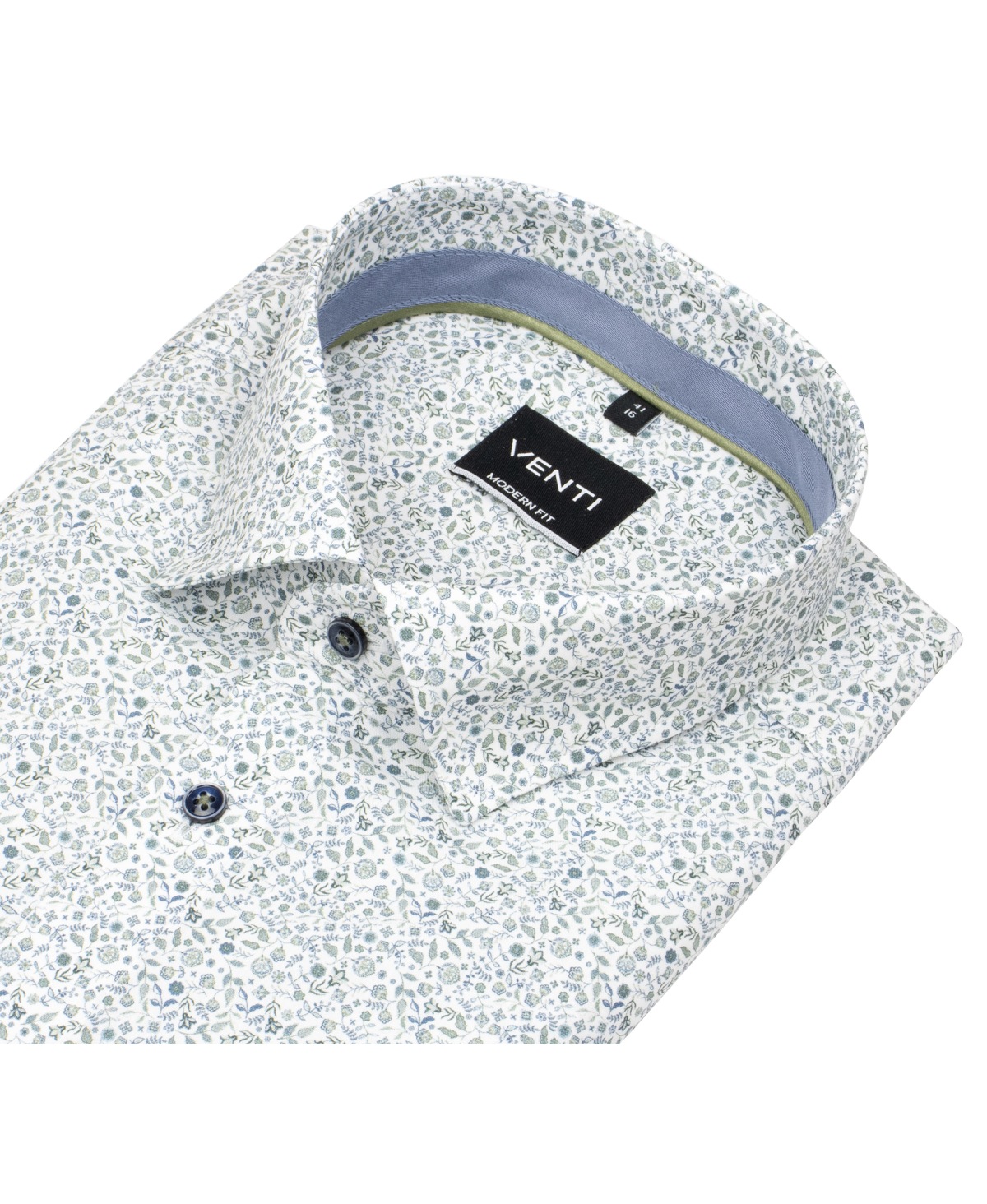 Venti Hemd - Modern Fit - Kentkragen - floraler Print - grün / blau - ohne OVP