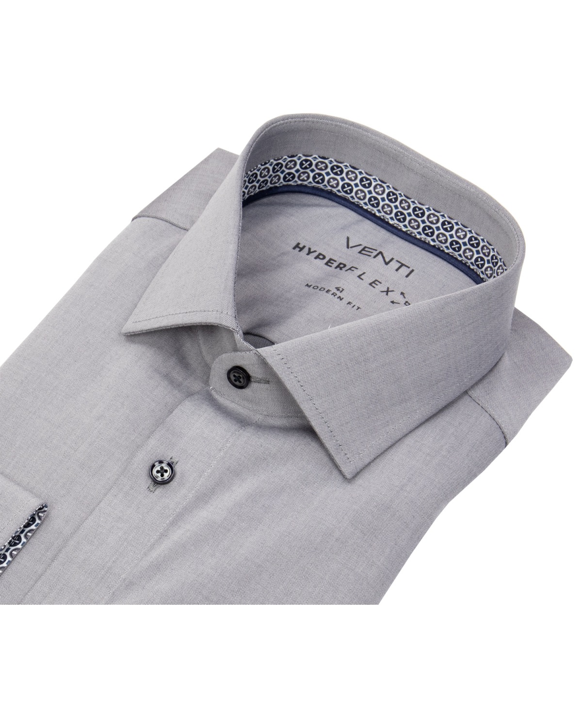Venti Hemd - Modern Fit - Kentkragen - Hyperflex Stretch - grau
