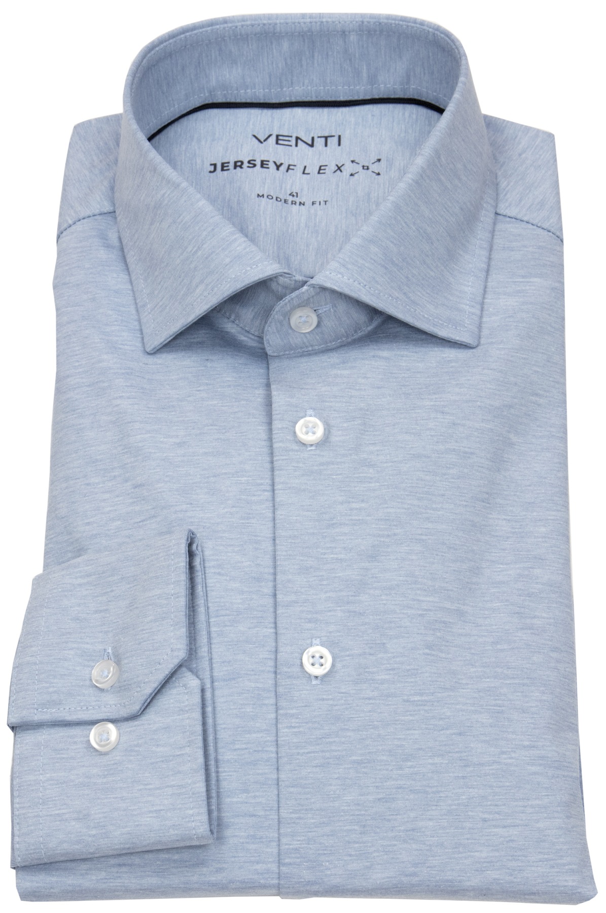 Venti Hemd - Modern Fit - Kentkragen - Jersey Flex Stretch - hellblau