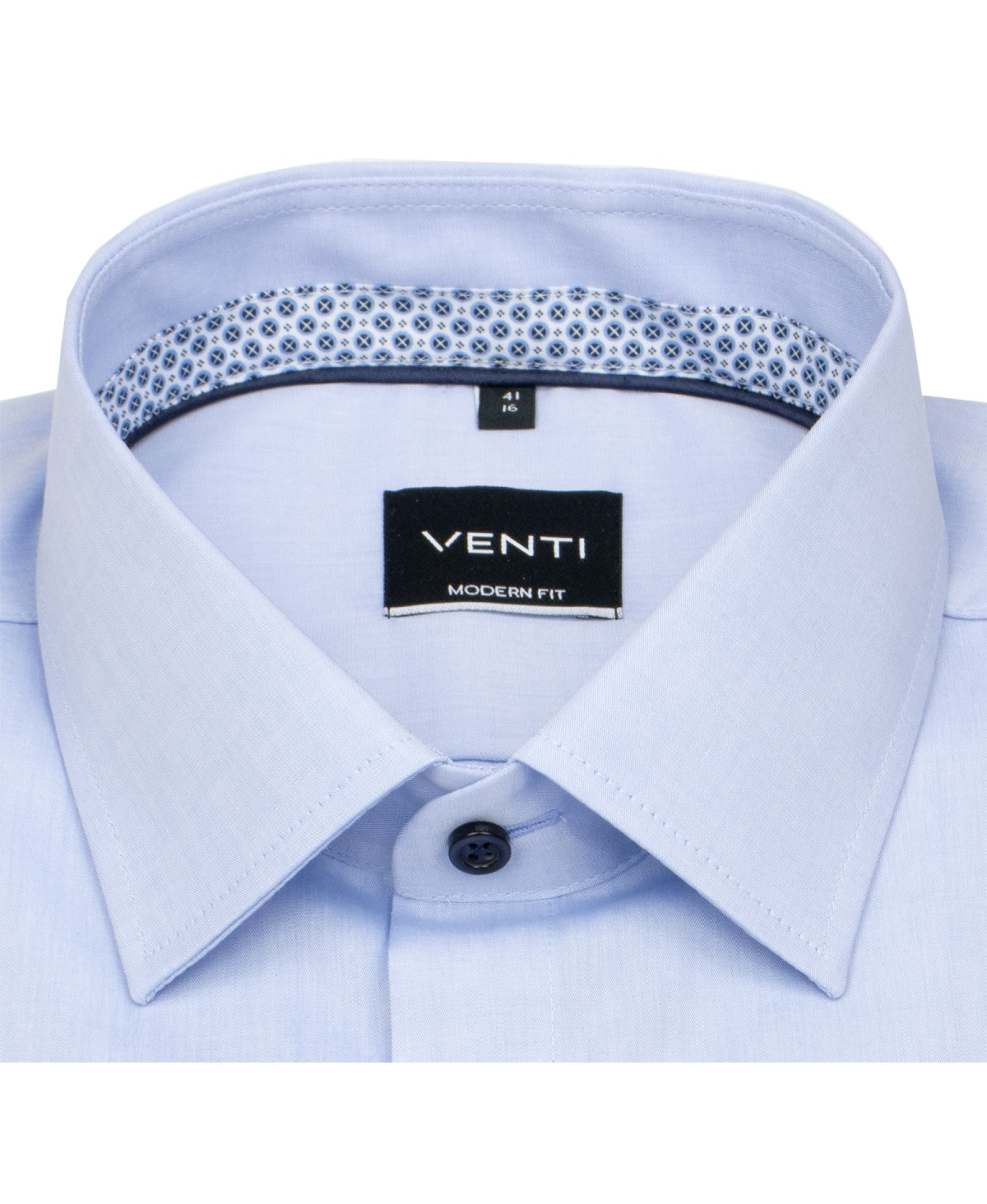 Venti Hemd - Modern Fit - Kentkragen - Kontrastknöpfe - hellblau