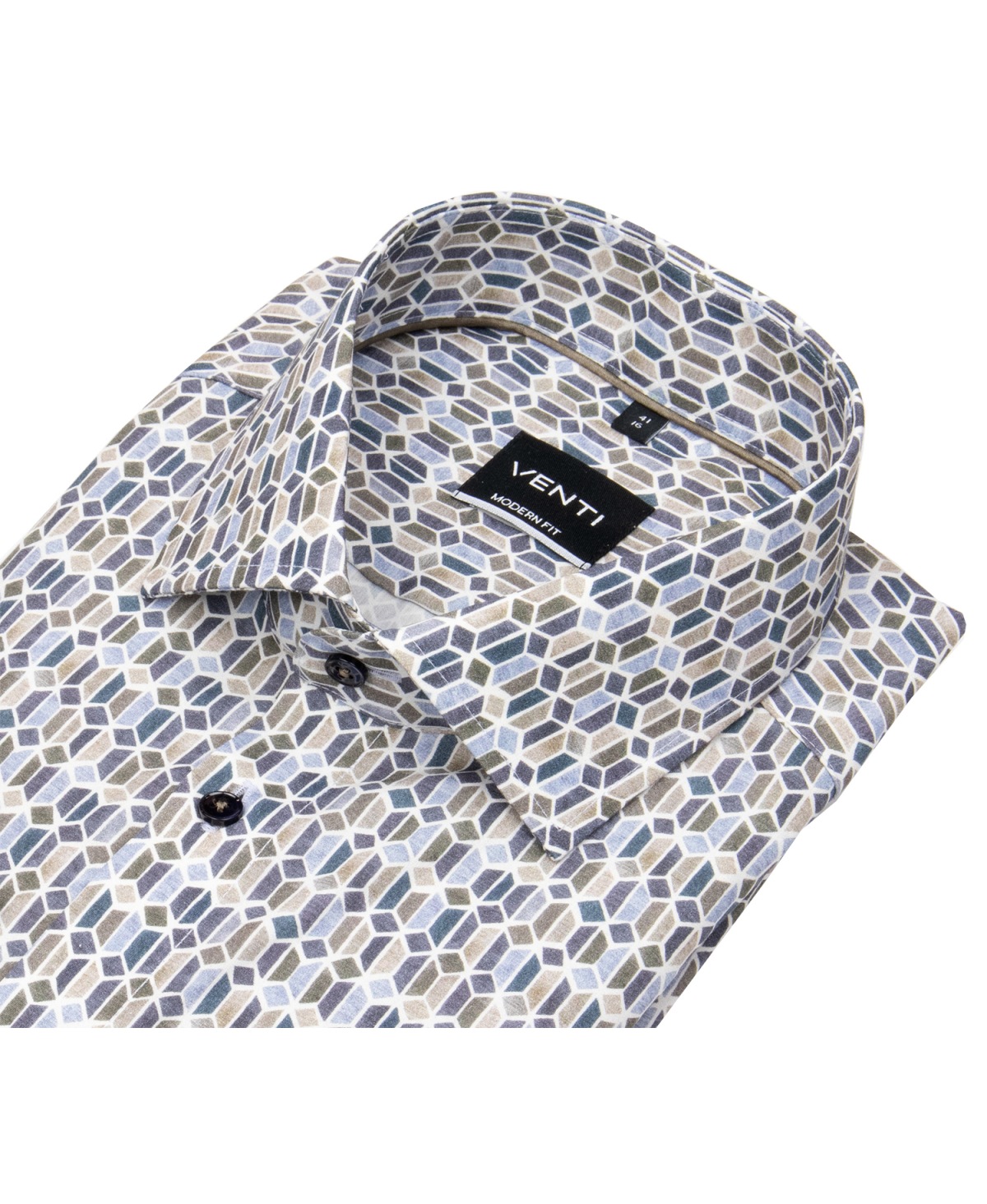 Venti Hemd - Modern Fit - Kentkragen - Kontrastknöpfe - Print - mehrfarbig