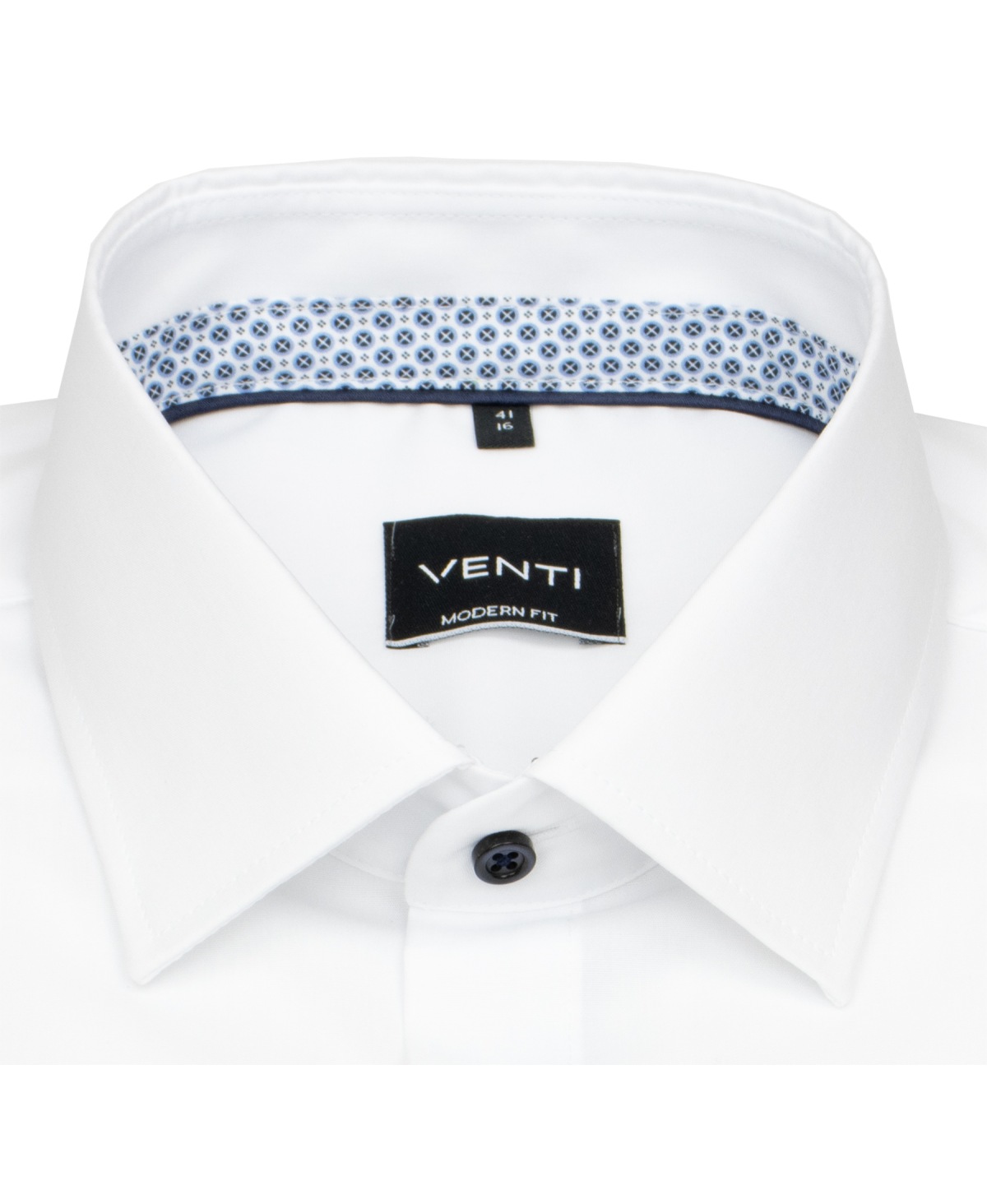Venti Hemd - Modern Fit - Kentkragen - Kontrastknöpfe - weiß