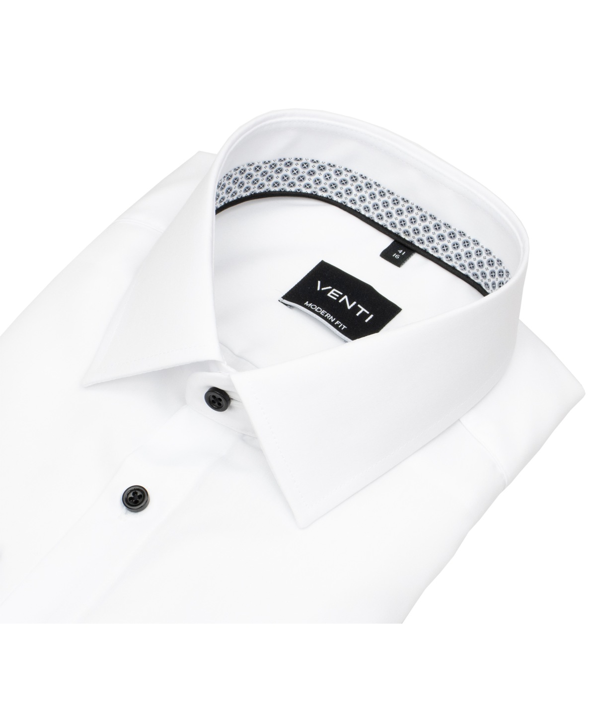 Venti Hemd - Modern Fit - Kentkragen - Kontrastknöpfe - weiß