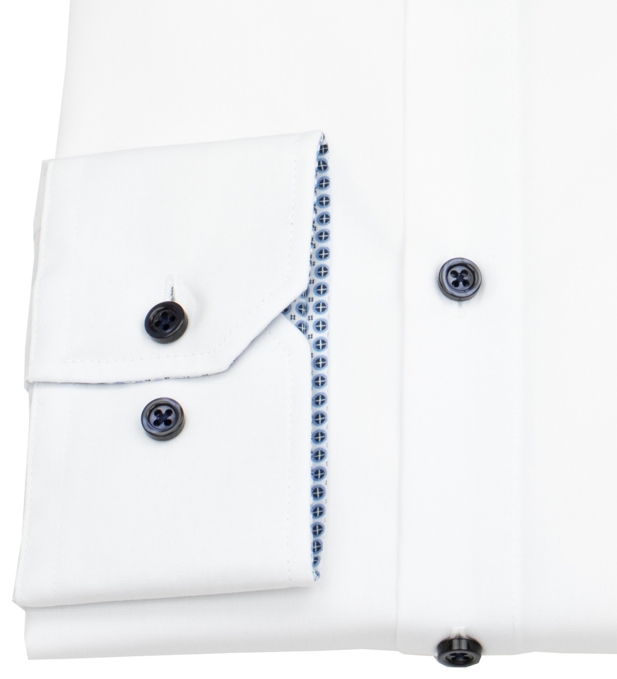 Venti Hemd - Modern Fit - Kentkragen - Kontrastknöpfe - weiß