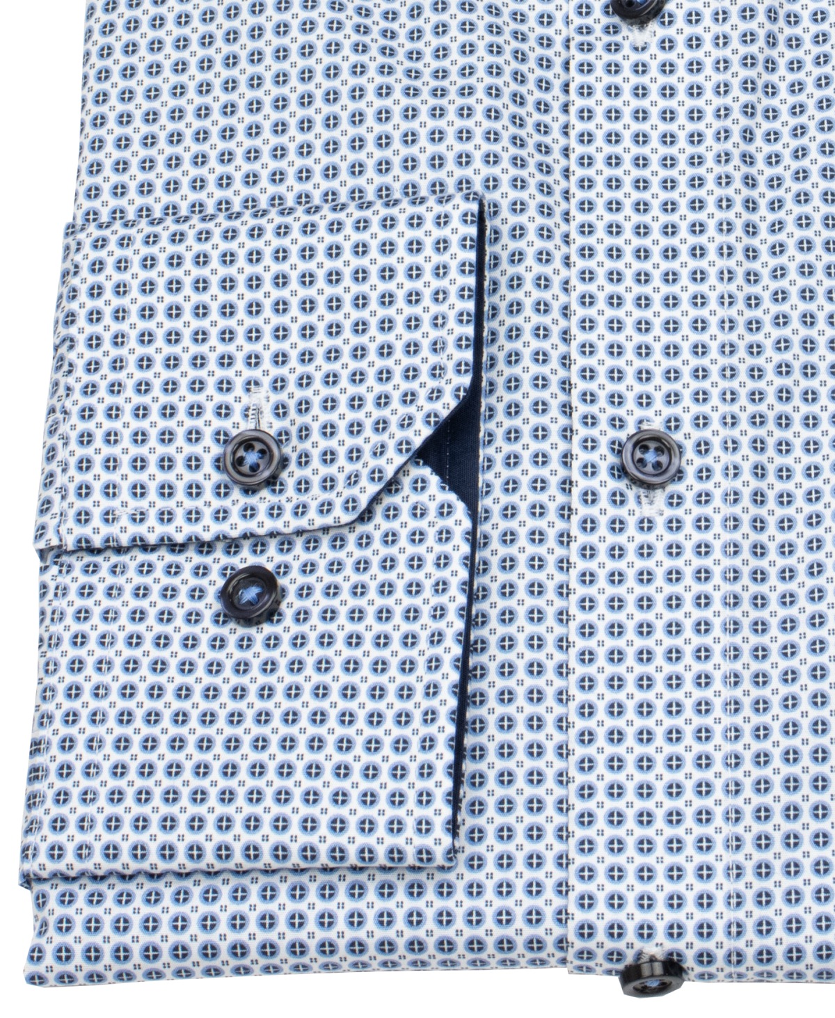 Venti Hemd - Modern Fit - Kentkragen - Print - blau / weiß