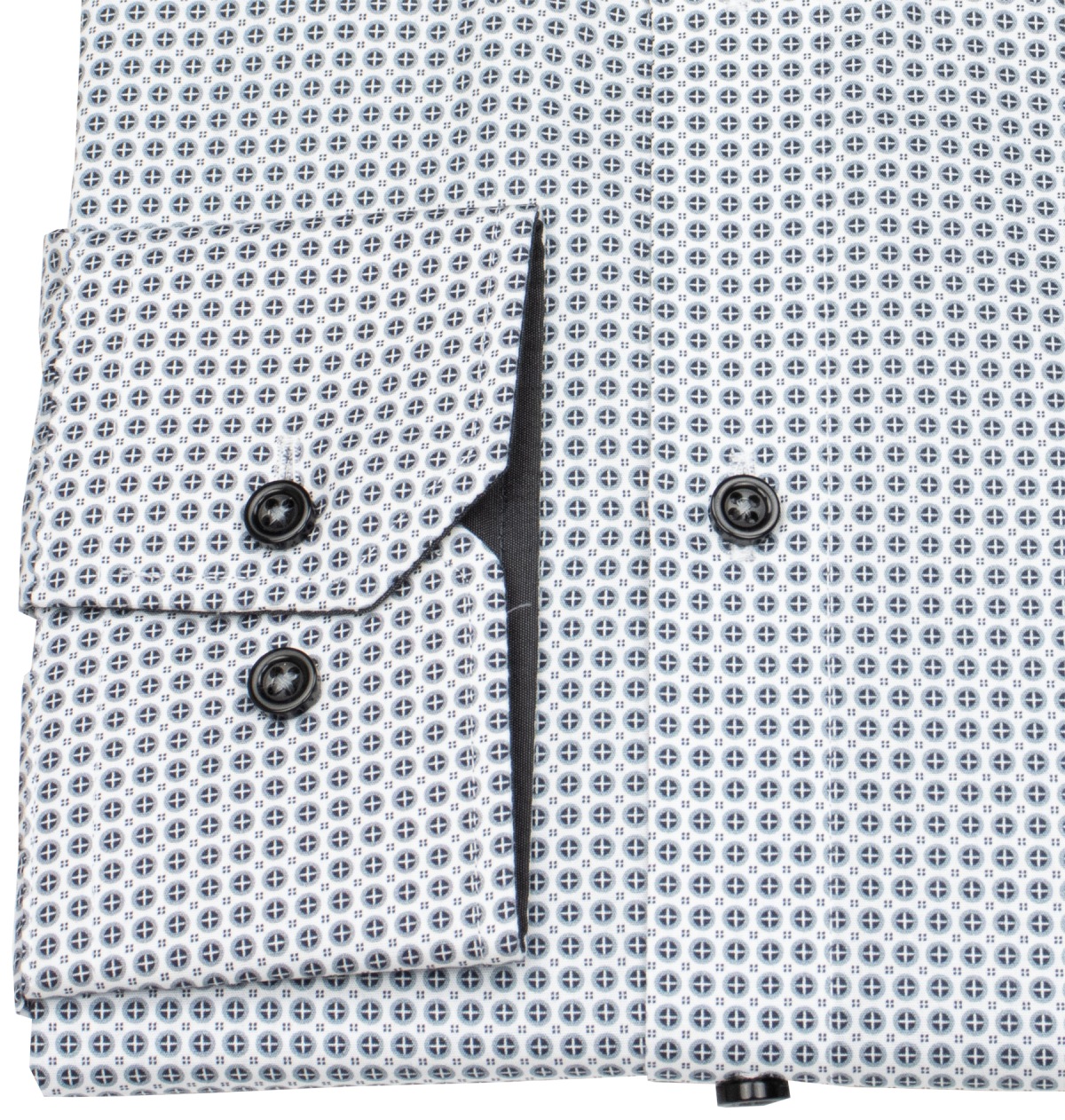 Venti Hemd - Modern Fit - Kentkragen - Print - grau / weiß