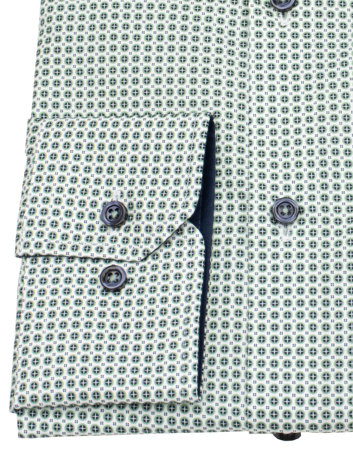 Venti Hemd - Modern Fit - Kentkragen - Print - grün / weiß