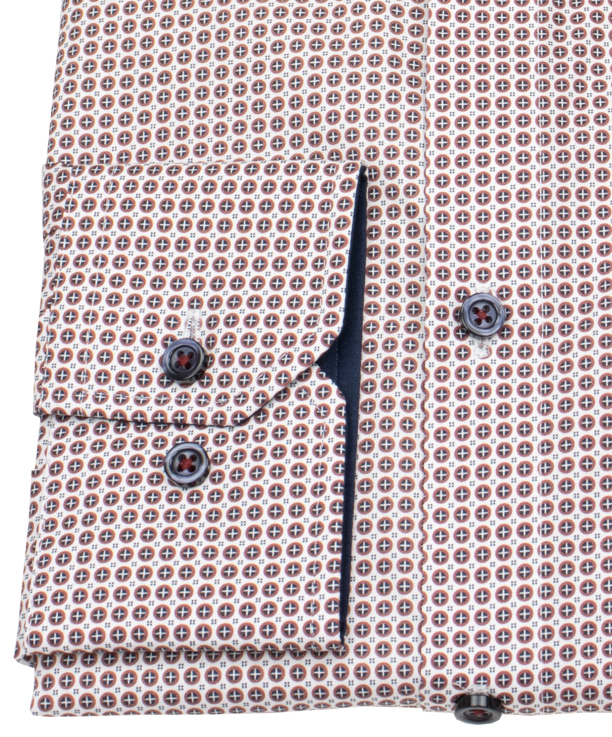 Venti Hemd - Modern Fit - Kentkragen - Print - rot / weiß