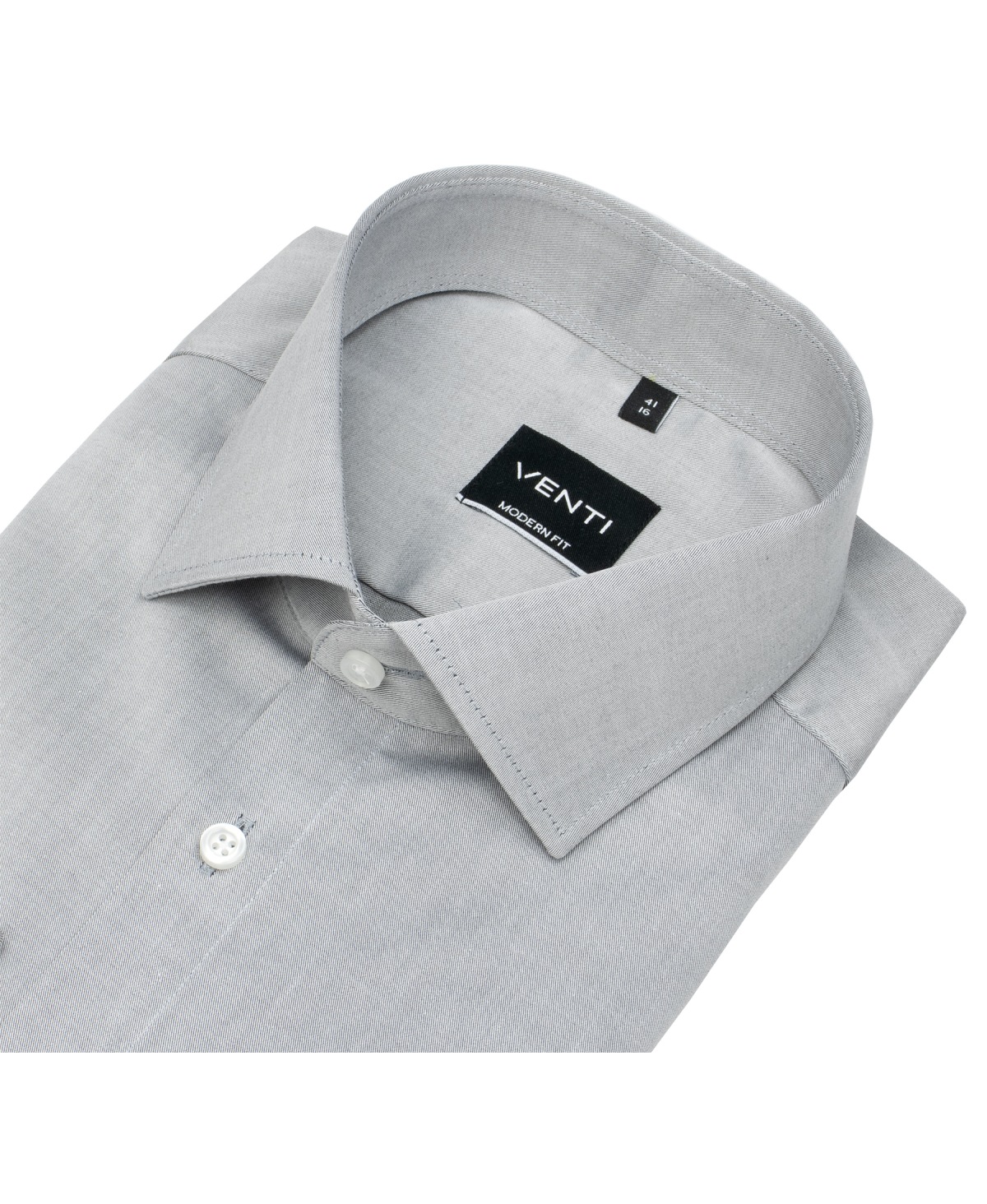 Venti Hemd - Modern Fit - Kentkragen - Twill - grau