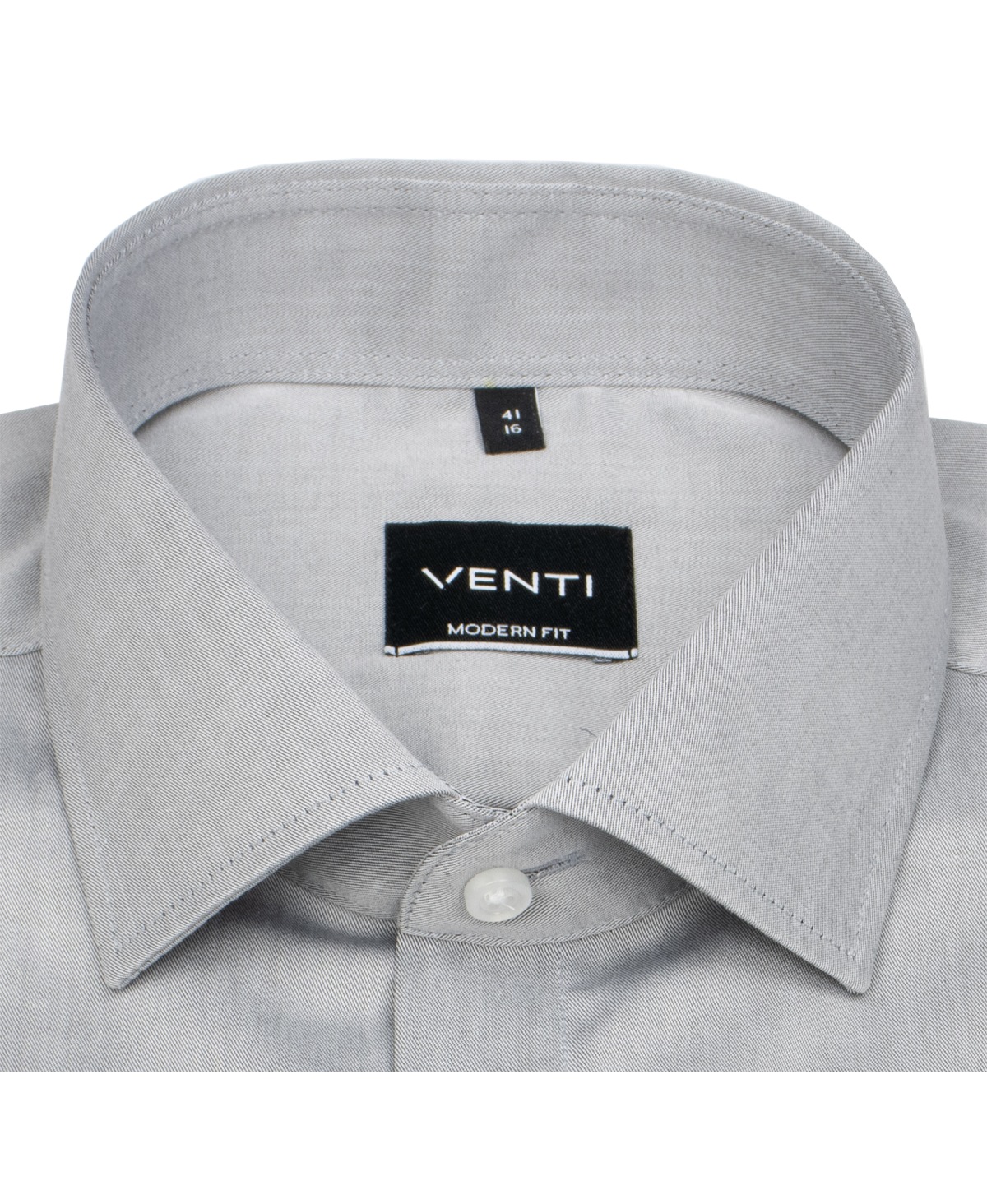 Venti Hemd - Modern Fit - Kentkragen - Twill - grau