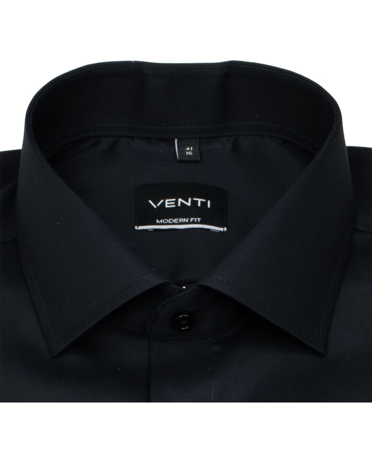 Venti Hemd - Modern Fit - Kentkragen - Twill - schwarz