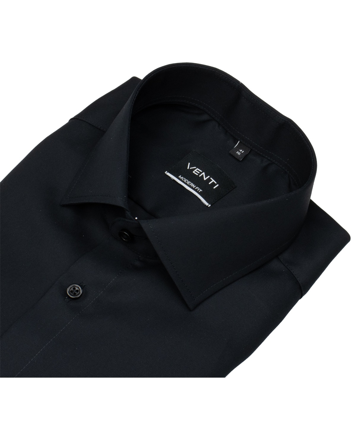Venti Hemd - Modern Fit - Kentkragen - Twill - schwarz
