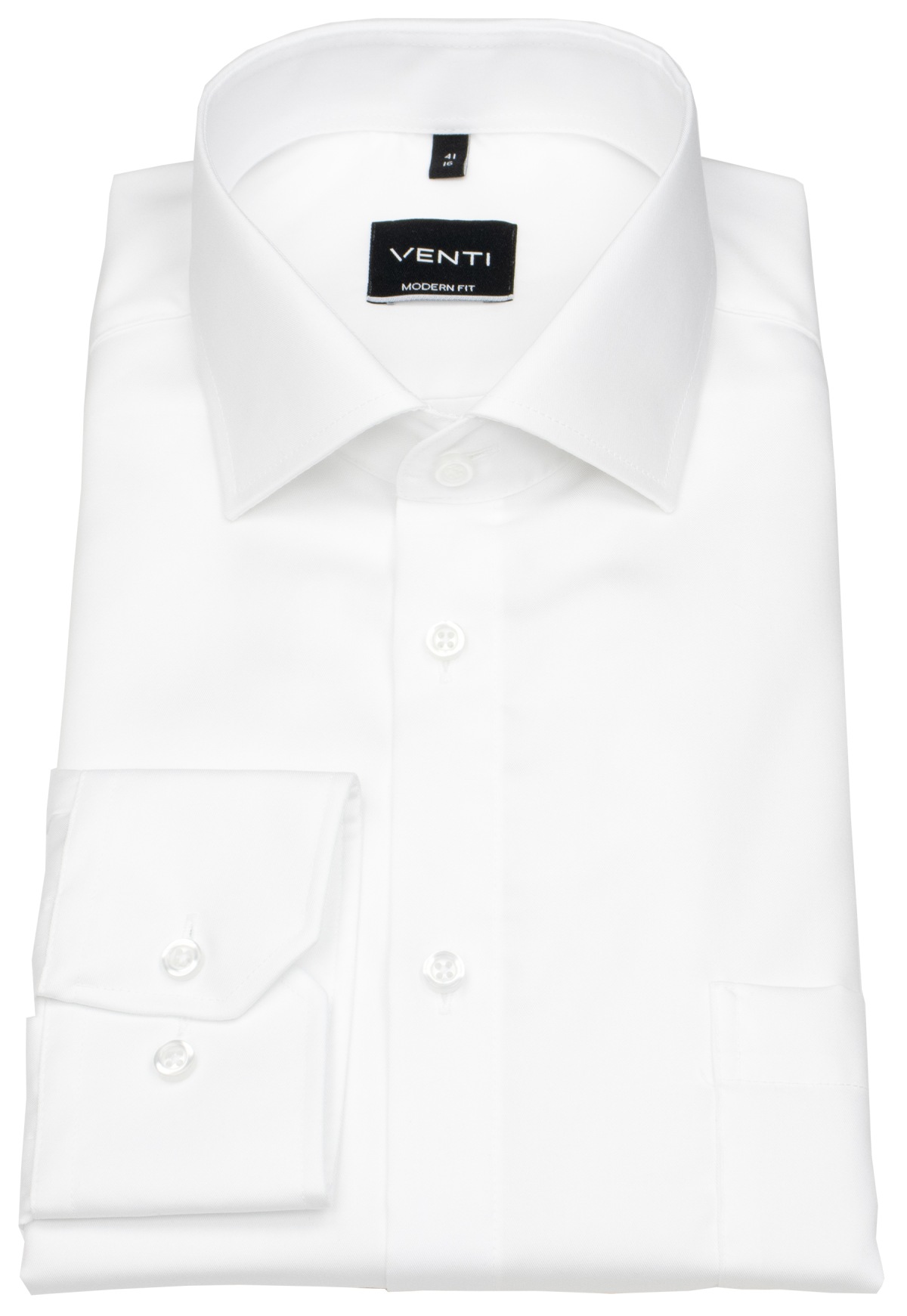 Venti Hemd - Modern Fit - Kentkragen - Twill - weiß