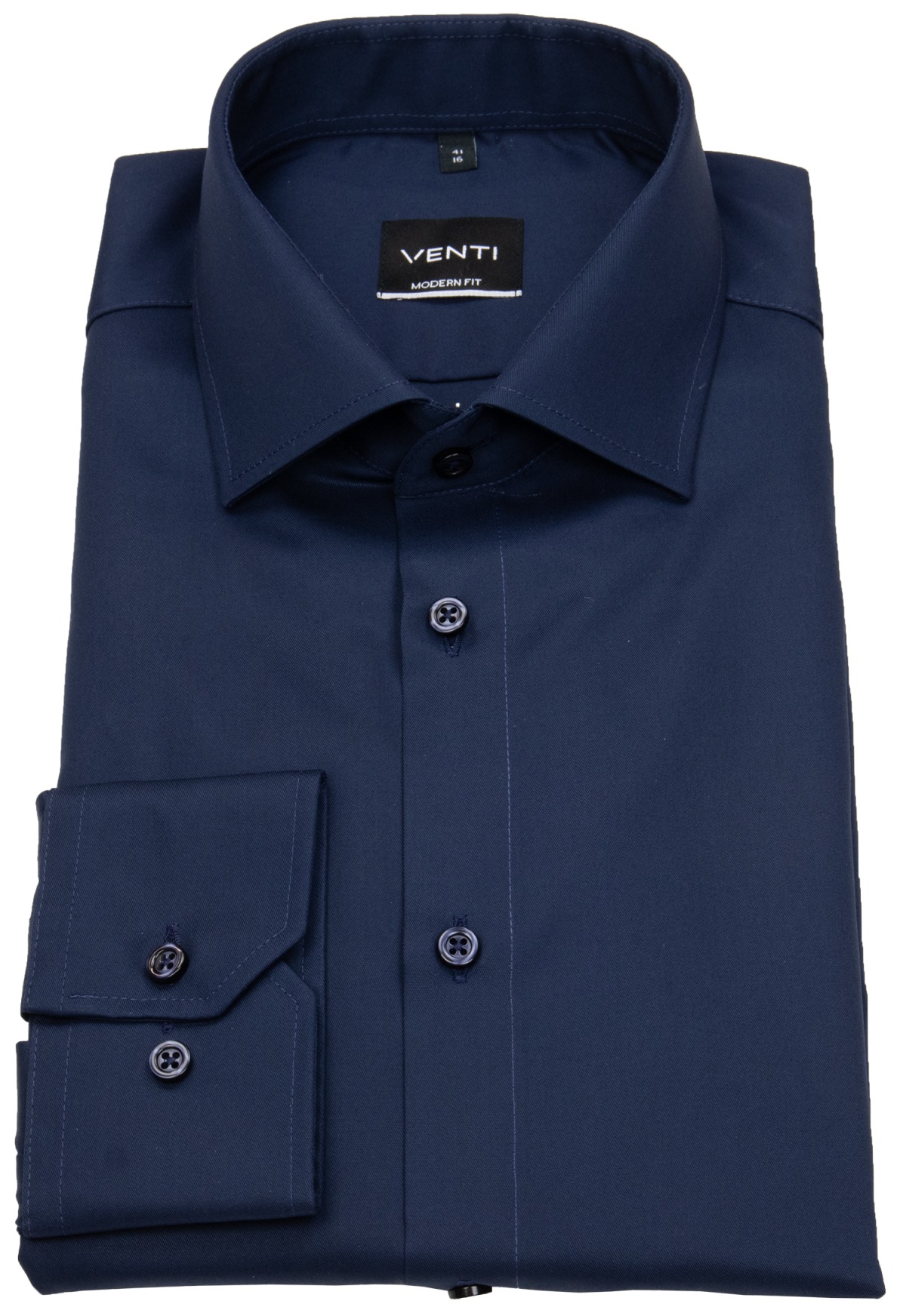 Venti Hemd - Modern Fit - Twill - dunkelblau - extra langer Arm 72cm