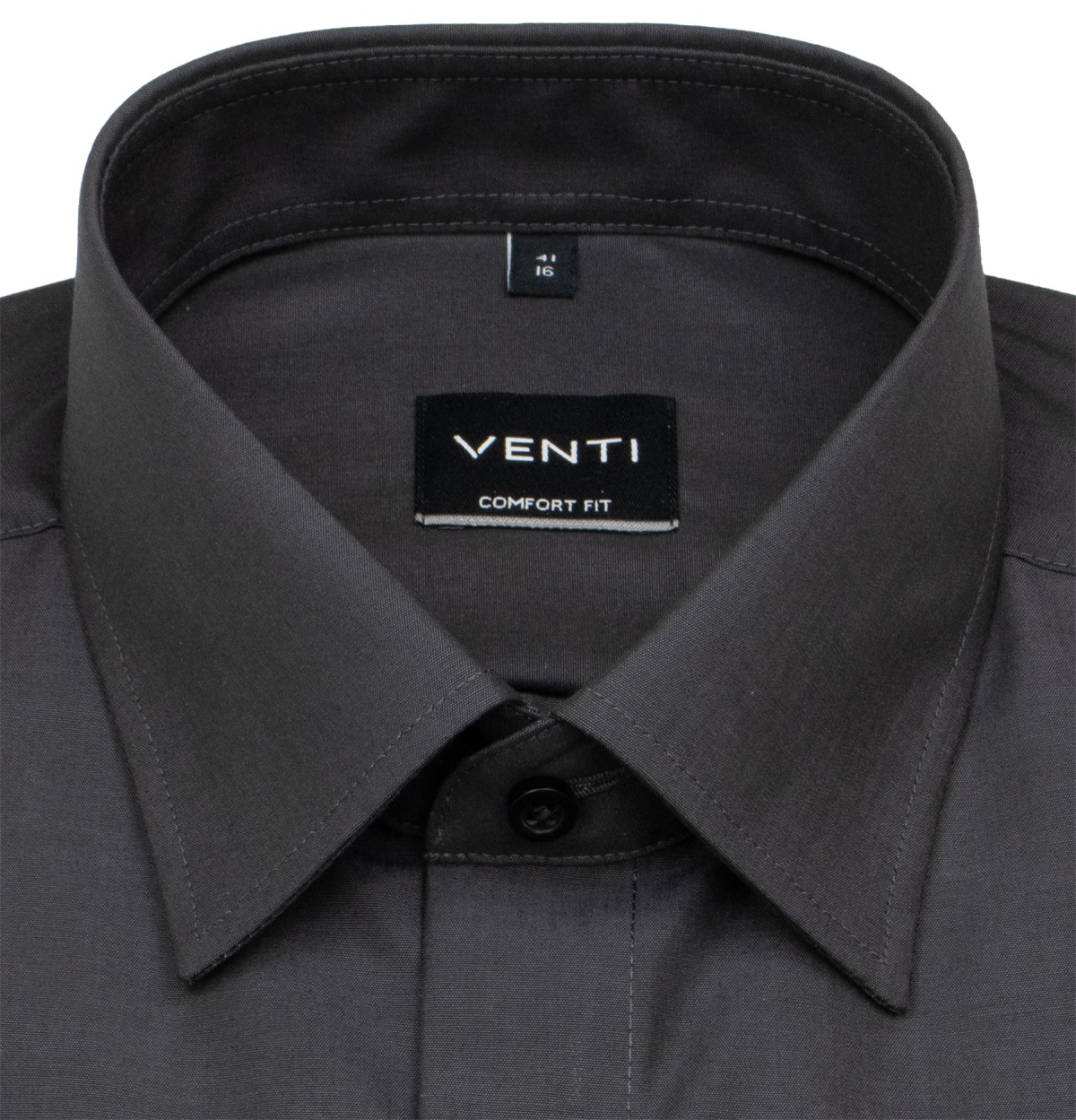 Venti Kurzarmhemd - Comfort Fit - Kentkragen - anthrazit