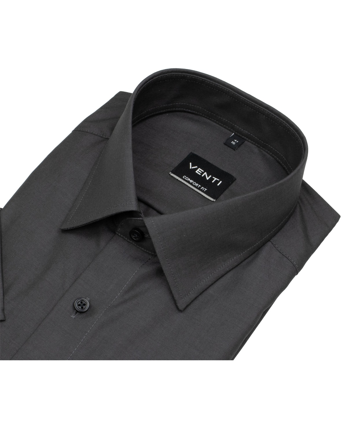 Venti Kurzarmhemd - Comfort Fit - Kentkragen - anthrazit