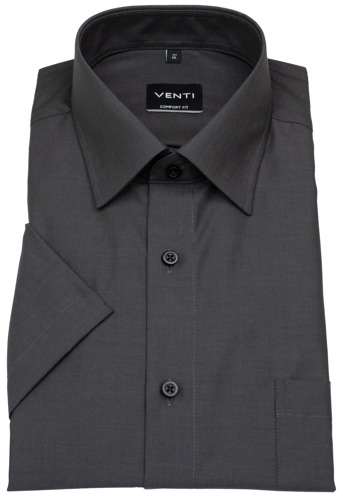 Venti Kurzarmhemd - Comfort Fit - Kentkragen - anthrazit