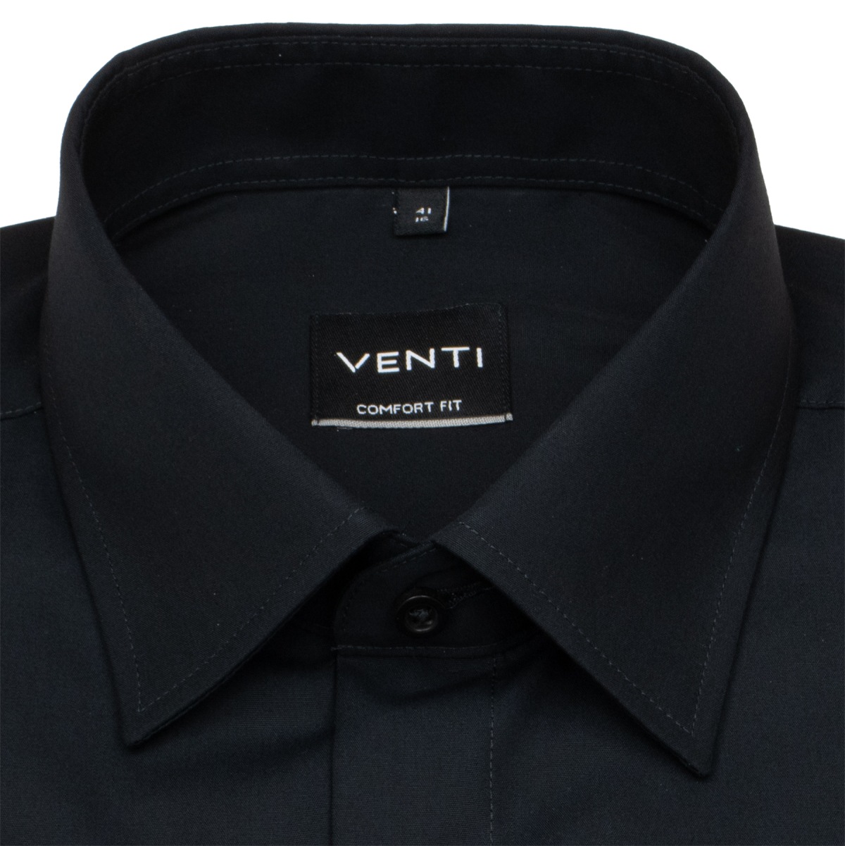 Venti Kurzarmhemd - Comfort Fit - Kentkragen - schwarz