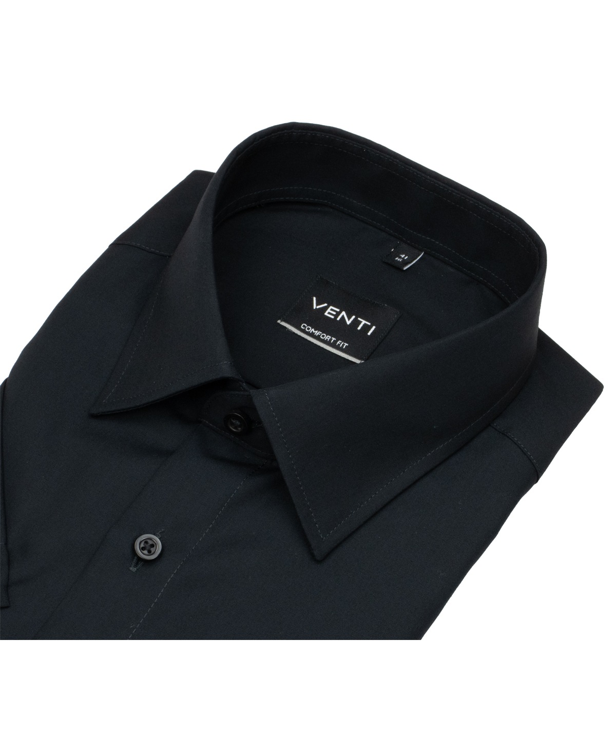 Venti Kurzarmhemd - Comfort Fit - Kentkragen - schwarz