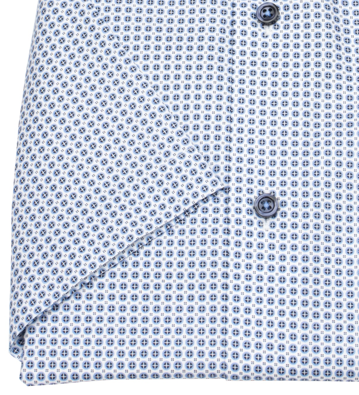 Venti Kurzarmhemd - Comfort Fit - Kontrastknöpfe - blau / weiß