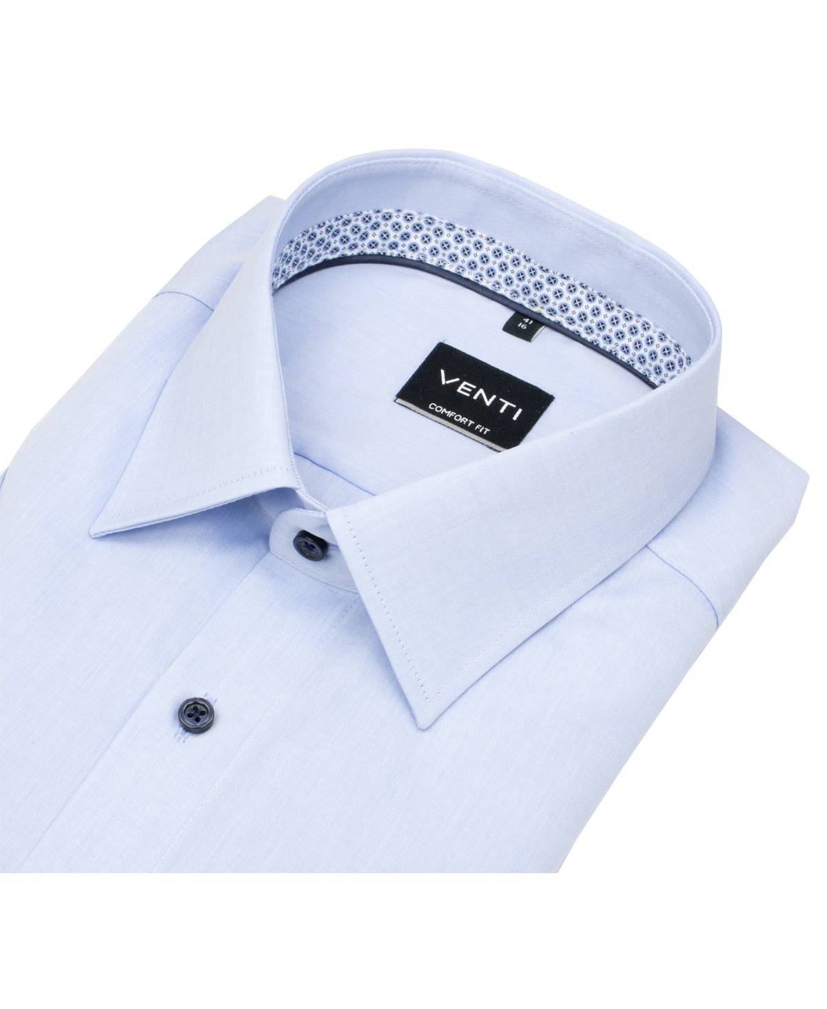 Venti Kurzarmhemd - Comfort Fit - Kontrastknöpfe - hellblau