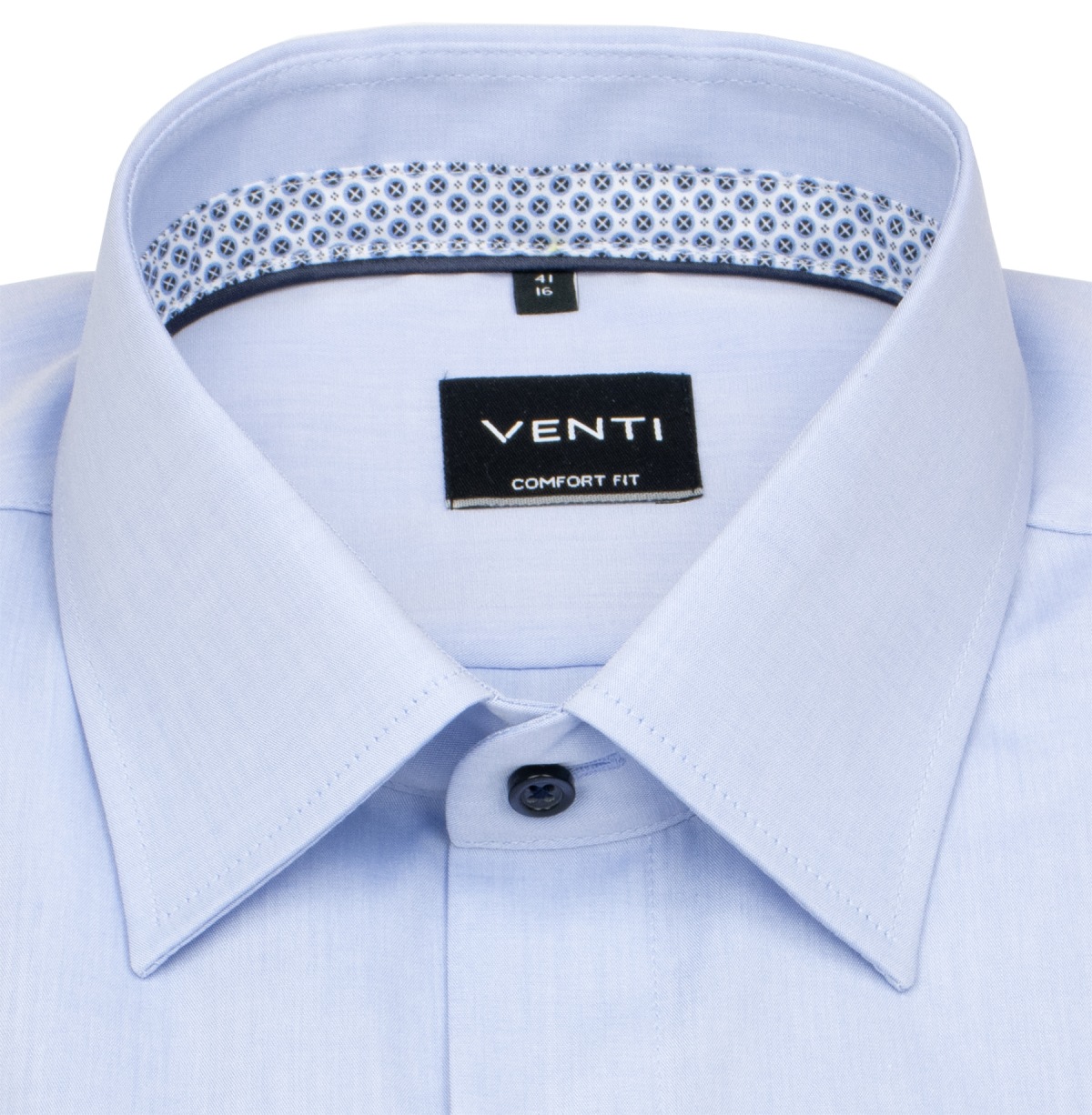 Venti Kurzarmhemd - Comfort Fit - Kontrastknöpfe - hellblau