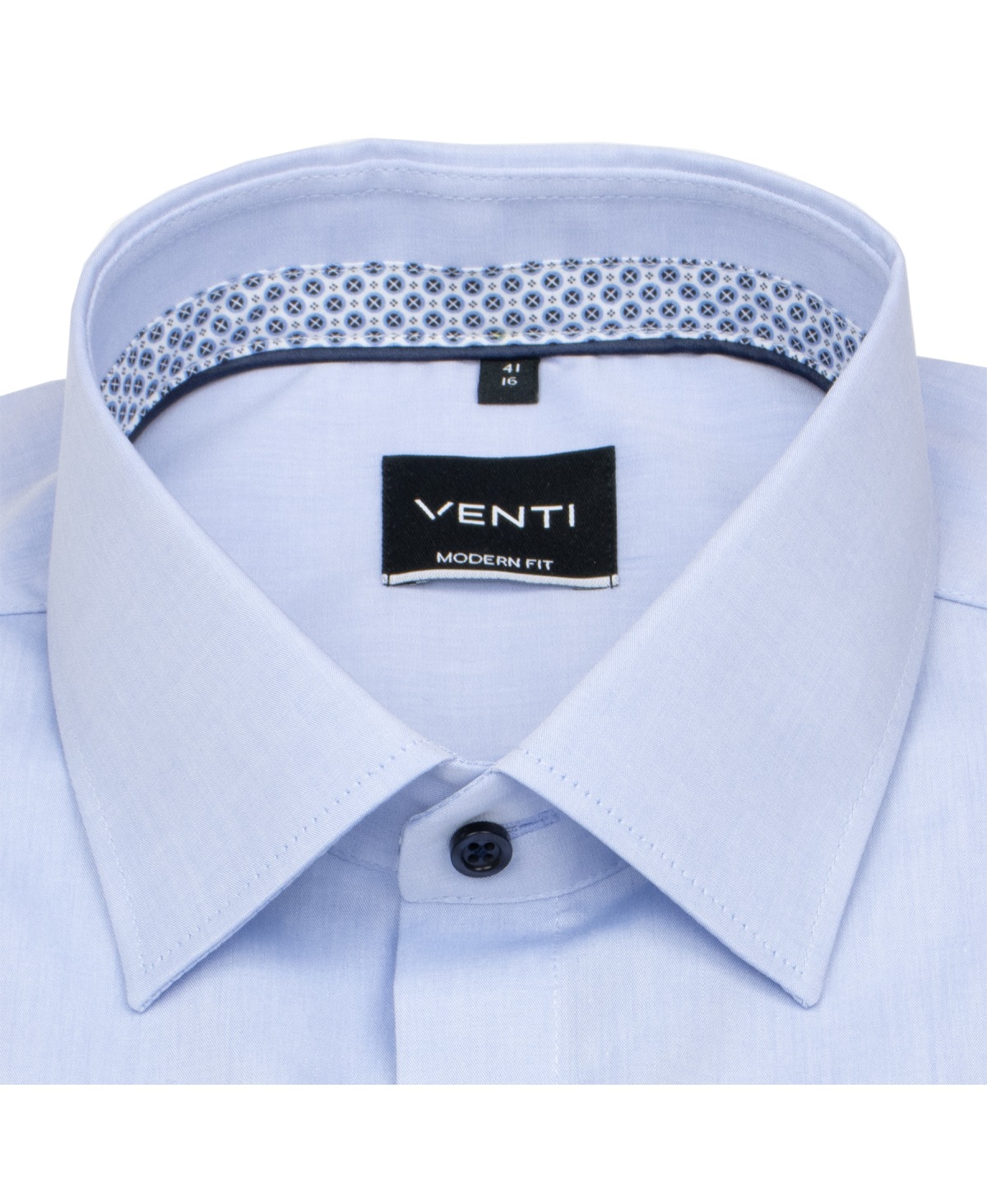 Venti Kurzarmhemd - Modern Fit - Kontrastknöpfe - hellblau