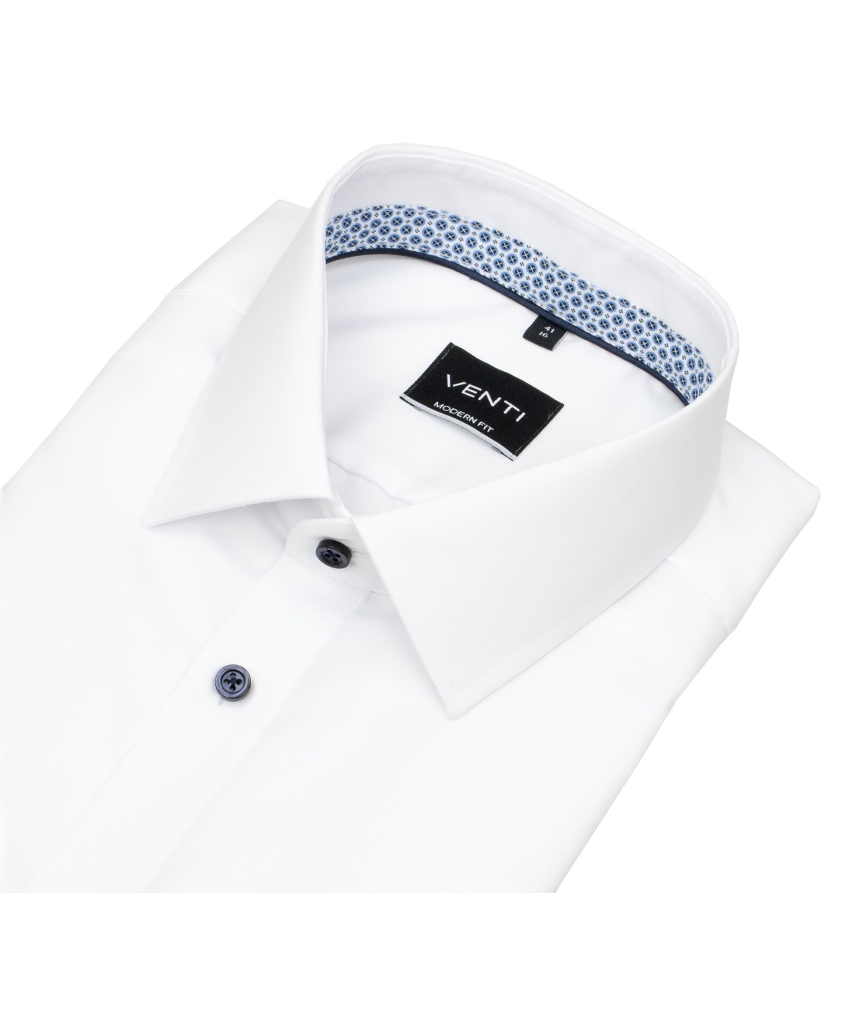 Venti Kurzarmhemd - Modern Fit - Kontrastknöpfe - weiß