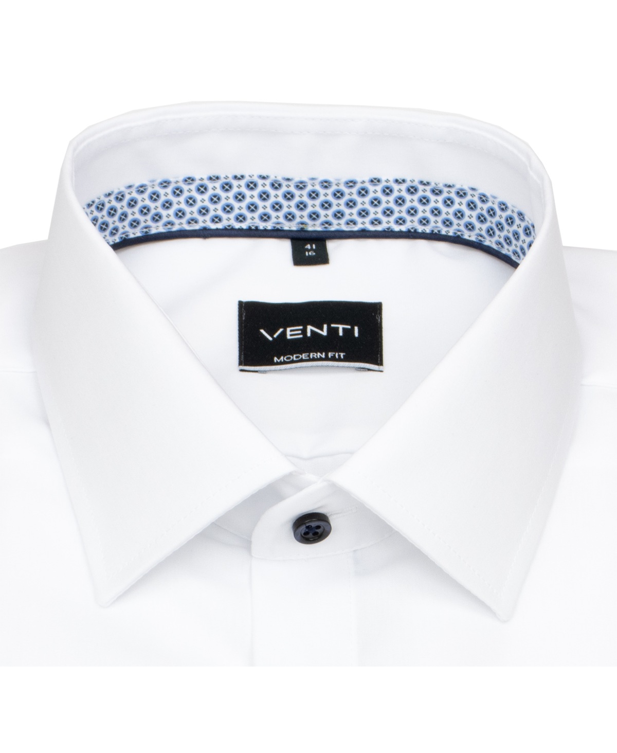 Venti Kurzarmhemd - Modern Fit - Kontrastknöpfe - weiß