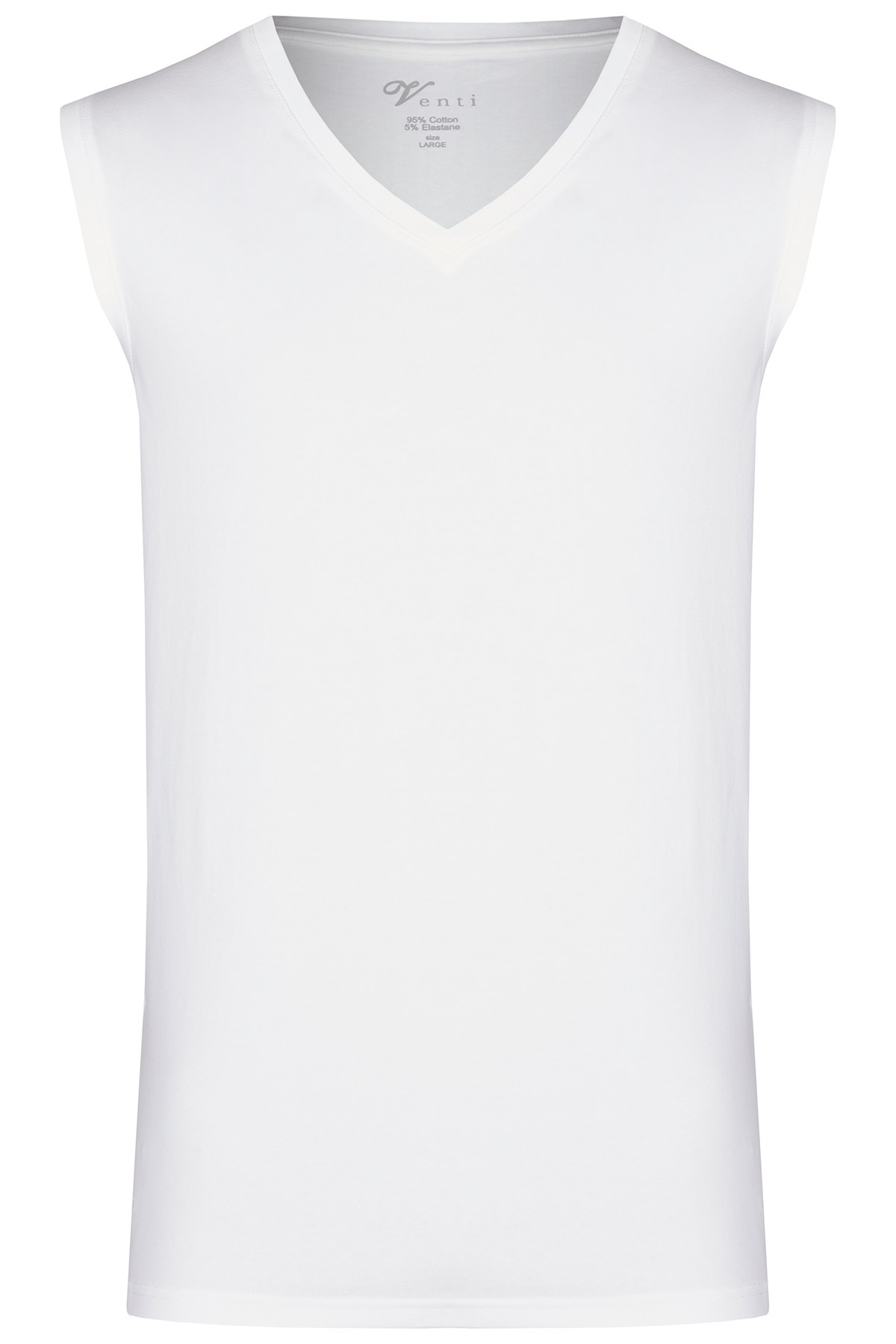 Venti Tank Top Doppelpack - Modern Fit - V-Ausschnitt - weiß