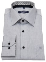 Casa Moda Hemd - Comfort Fit - Kentkragen - Kontrastknöpfe - grau