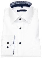 Casa Moda Hemd - Comfort Fit - Kentkragen - Kontrastknöpfe - weiß