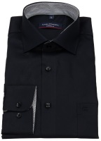 Casa Moda Hemd - Modern Fit - Kentkragen - Patch - schwarz