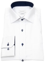 Eterna Hemd - Comfort Fit - Oxford - Kontrastknöpfe - weiß
