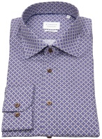 Eterna Hemd - Modern Fit - Kentkragen - blau / beige