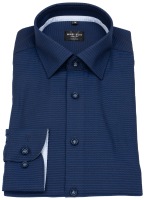 Marvelis Hemd - Body Fit - Kentkragen - Struktur - dunkelblau