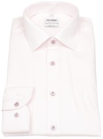 OLYMP Hemd - Level Five Body Fit - Faux Uni Struktur - rosé