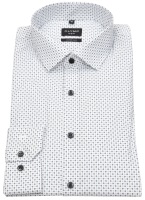 OLYMP Hemd - No. Six Super Slim - schwarz / grau / weiß - extra langer 69cm Arm