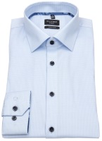 OLYMP Hemd - No. Six Super Slim - Struktur - hellblau - extra langer 69cm Arm