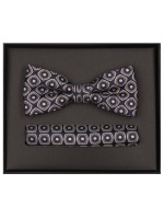 Venti Schleife / Fliege und Einstecktuch im Set - Seide - grün