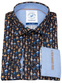 A Fish Named Fred Shirt - Modern Fit - Print - Spirituosen - Dark Blue - w/o OP