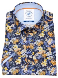 A Fish Named Fred Short Sleeve Shirt - Modern Fit - Floral - Blue