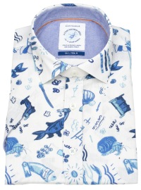 A Fish Named Fred Kurzarmhemd - Modern Fit - Maritim - blau - ohne OVP - Thumbnail ID: arima23oaa