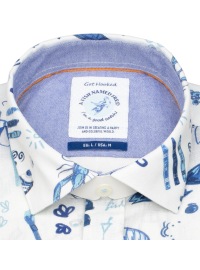 A Fish Named Fred Kurzarmhemd - Modern Fit - Maritim - blau - ohne OVP - Thumbnail ID: arimabwosf
