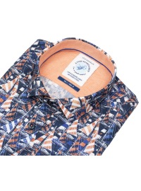 A Fish Named Fred Kurzarmhemd - Modern Fit - Segelboote - blau - Thumbnail ID: arimuh7q54
