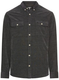 Camel Active Shirt - Regular Fit - Button Down Collar - Zwei Aufgesetzte Taschen - Anthracite